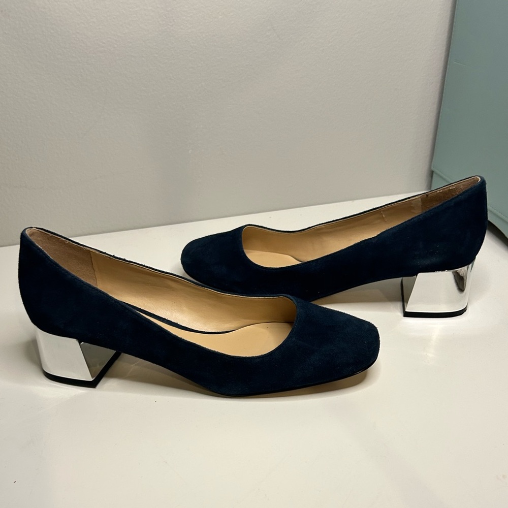 Karl Lagerfeld Dark Blue Suede Heels